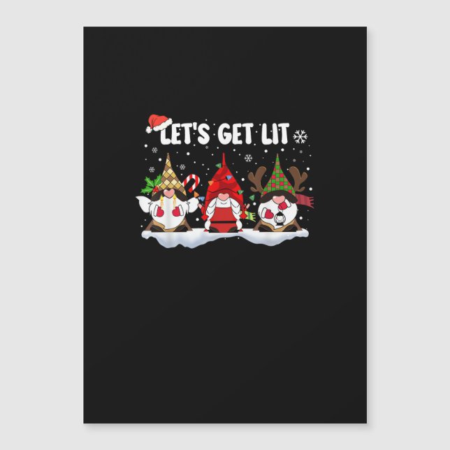 Let's Get Lit Funny Christmas Lights Christmas Gno (Front)