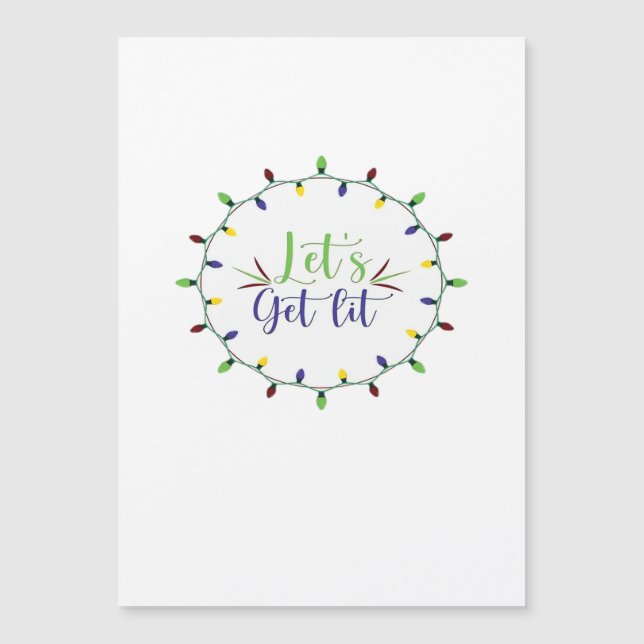 Let's Get Lit Funny Christmas Lights Festive Holid (Front)