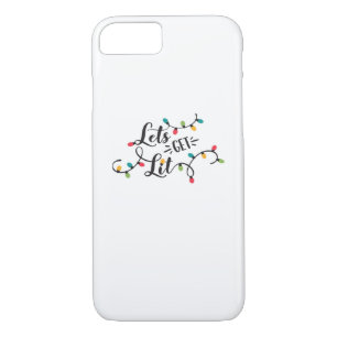 Let's Get Lit Funny Christmas Pun Classic iPhone 8/7 Case