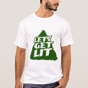 "Let's Get Lit" Funny Christmas Tree Holiday Party T-Shirt