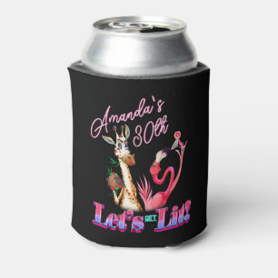 Lets Get Lit Funny Cocktail Neon Birthday Adult  Can Cooler