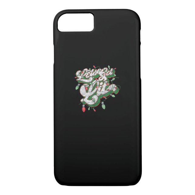 Let's Get Lit - Funny Drinking Christmas Light Gra Case-Mate iPhone Case (Back)
