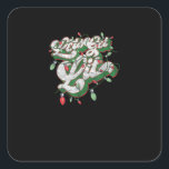 Let's Get Lit - Funny Drinking Christmas Light Gra Square Sticker<br><div class="desc">Let's Get Lit - Funny Drinking Christmas Light Graphic: A humourous graphic celebrating Christmas drinks and lights. Perfect for parties. Bold,  witty,  and festive.</div>