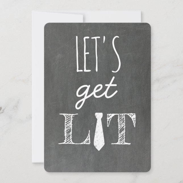 Let's Get Lit Funny Groomsman Invitation (Front)