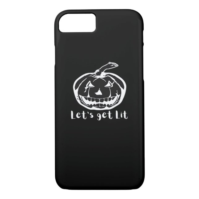 Let's Get Lit Funny Halloween Pumpkin For A Hallow Case-Mate iPhone Case (Back)