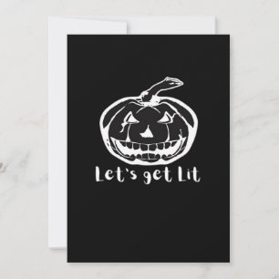 Let's Get Lit Funny Halloween Pumpkin For A Hallow Holiday Card