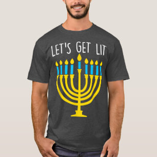 Let's Get Lit Funny Hanukkah Pajama for boys & g T-Shirt
