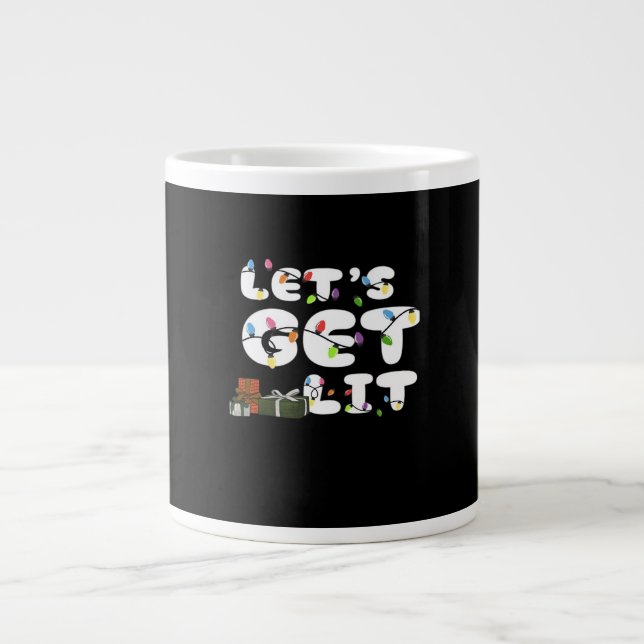 Let's Get Lit, Funny  Large Coffee Mug (Front)