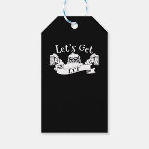 Let's Get Lit Funny Santa Beer Drinking Christmas Gift Tags