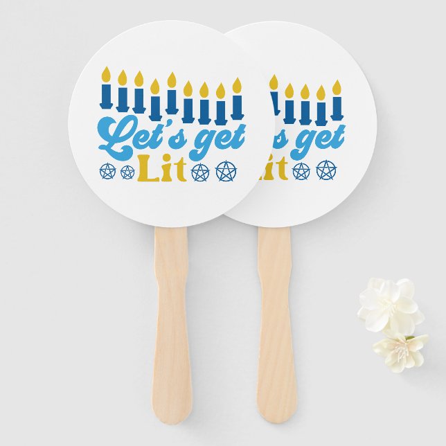 Let's Get Lit! Hand Fans (Front and Back)
