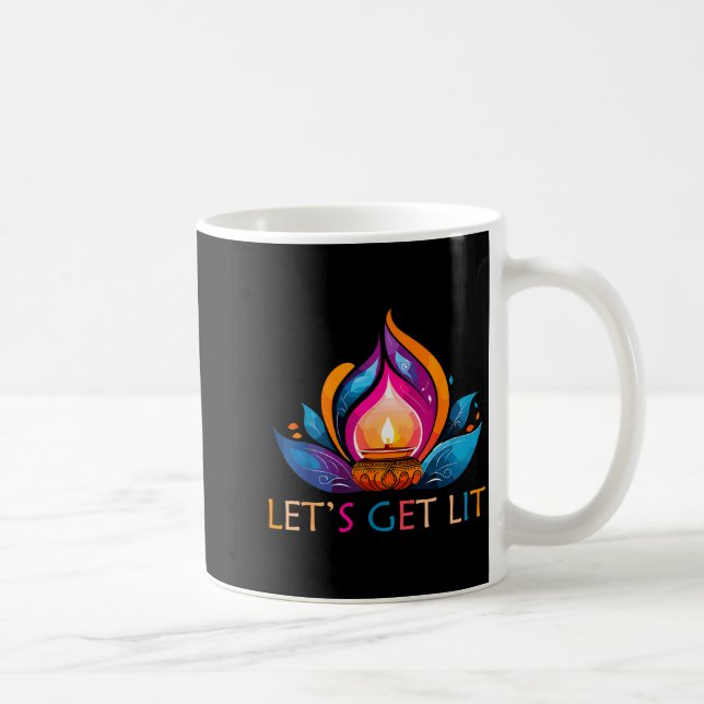 Let's Get Lit Happy Diwali Festival Of Light  Coffee Mug (Right)