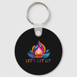 Let's Get Lit Happy Diwali Festival Of Light  Key Ring