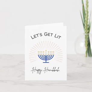 Lets’ Get Lit - Happy Hanukkah - Pun Card