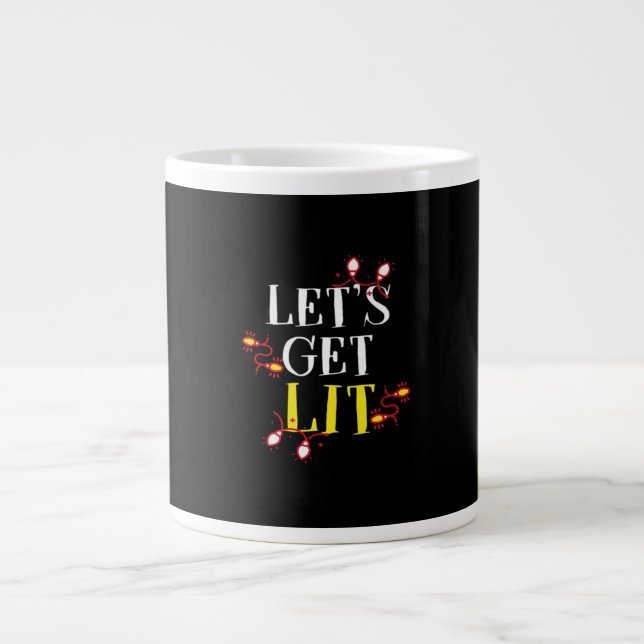 Let's Get Lit Holiday Christmas Classic Large Coffee Mug (Front)
