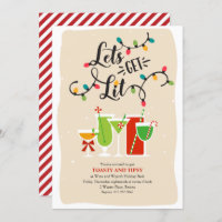 Let's Get Lit Holiday Invitation