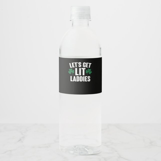 Let's Get Lit Laddies Essential Water Bottle Label (Front)
