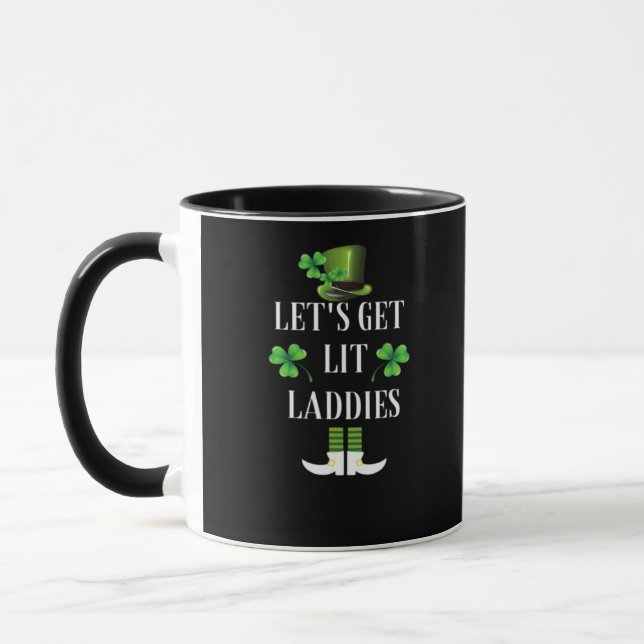 Let's Get Lit Laddies Funny Classic Mug (Left)