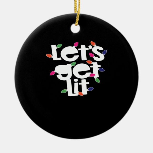 Let's Get Lit Light Bulbs Classic Ceramic Tree Decoration (Front)