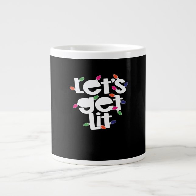 Let's Get Lit Light Bulbs Classic Large Coffee Mug (Front)