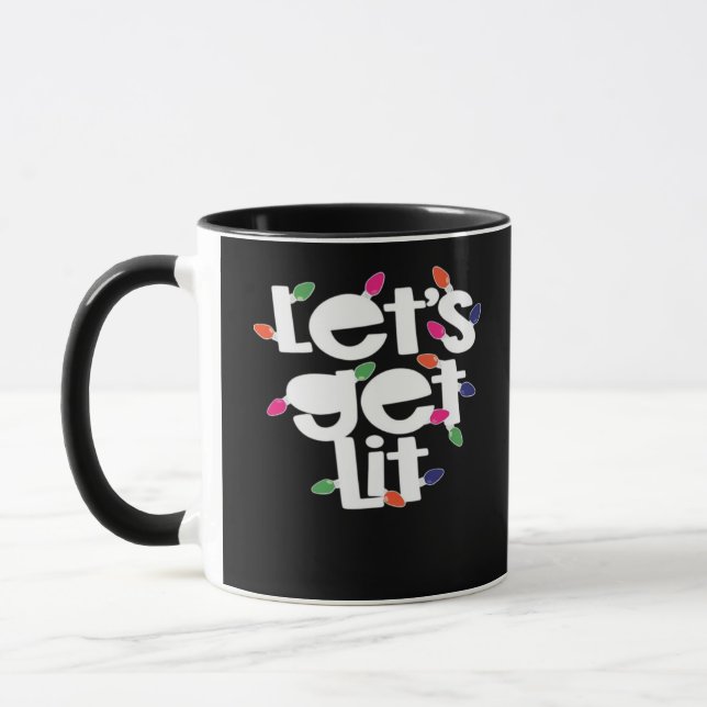Let's Get Lit Light Bulbs Classic Mug (Left)