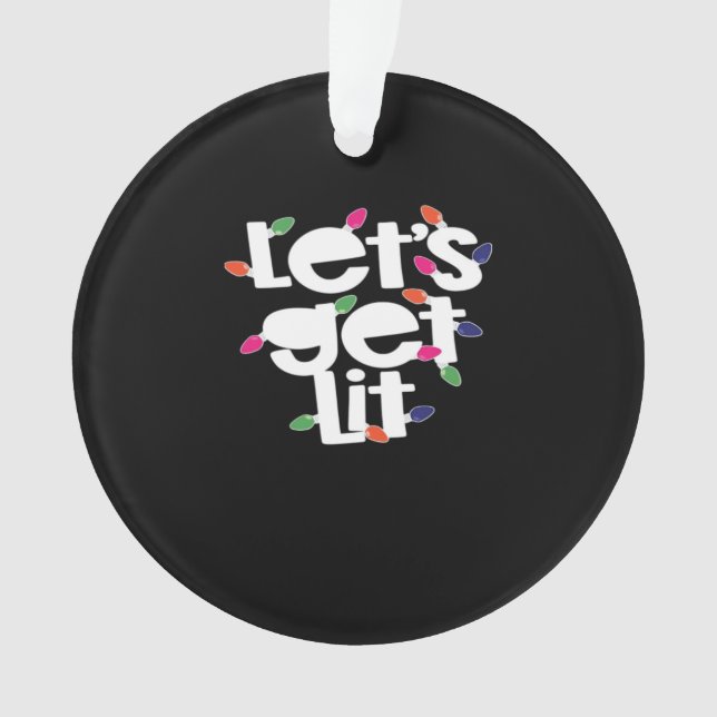 Let's Get Lit Light Bulbs Classic Ornament (Front)