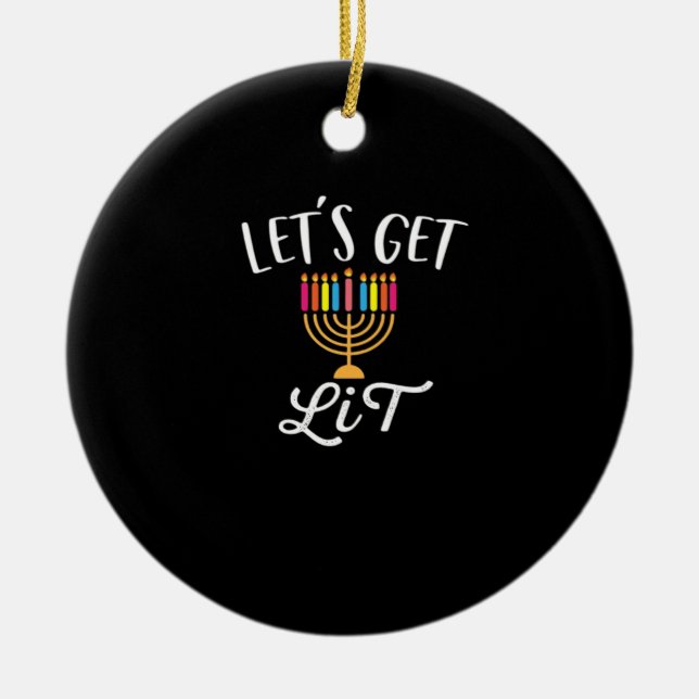 Let's Get Lit - Literary Slim Fit Essential Ceramic Tree Decoration (Front)