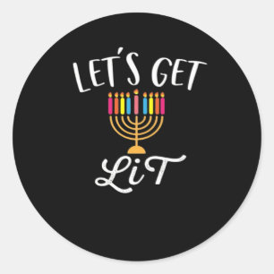 Let's Get Lit - Literary Slim Fit Essential Classic Round Sticker