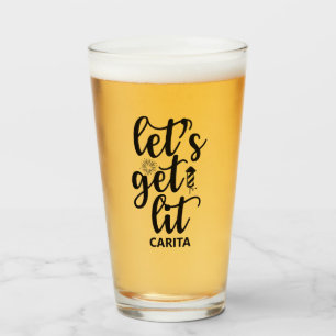 Let's Get Lit Personalised Glass Cup