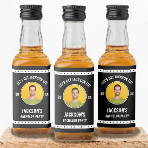 Let's Get Lit Photo Bachelor Party  Liquor Bottle Label