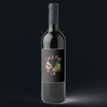 Let's Get Lit Santa Christmas Tree Design Wine Label<br><div class="desc">Let's Get Lit Santa Christmas Tree Design: A playful Christmas tree design with Santa flair. Perfect for humour fans. Bright,  festive,  and fun.</div>