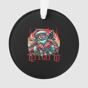 Let's Get Lit Santa Christmas Vibe Classic Ornament