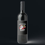Let's Get Lit Santa Drinking Beer Christmas Wine Label<br><div class="desc">Let's Get Lit Santa Drinking Beer Christmas: A humourous design featuring Santa with a beer. Perfect for holiday drinking parties. Fun,  witty,  and festive.</div>