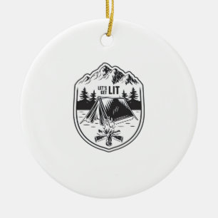 Let's Get Lit Tents Camping Classic Ceramic Tree Decoration