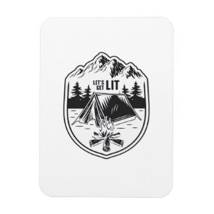 Let's Get Lit Tents Camping Classic Magnet