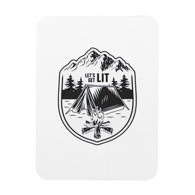 Let's Get Lit Tents Camping Classic Magnet (Vertical)