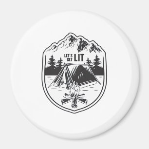 Let's Get Lit Tents Camping Classic Magnet