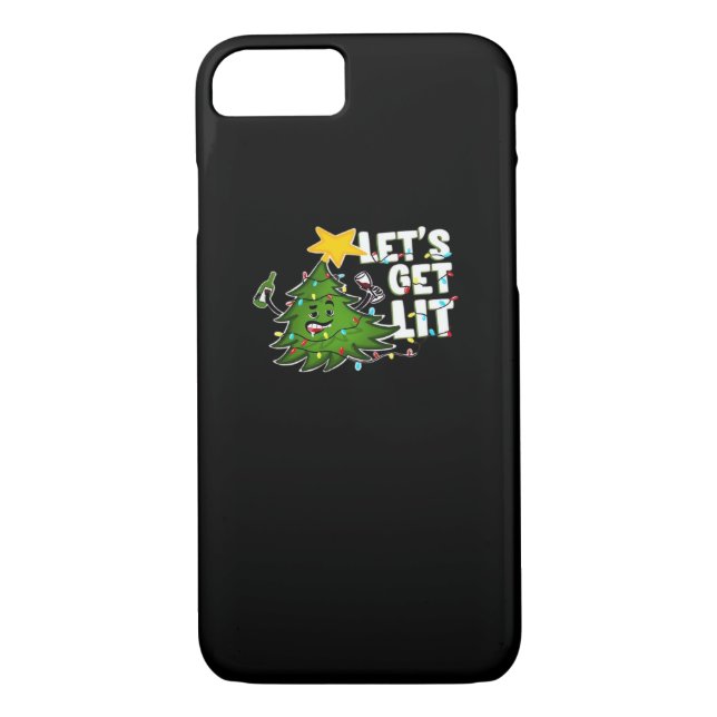 Let's Get Lit Tipsy Christmas Tree Classic Case-Mate iPhone Case (Back)