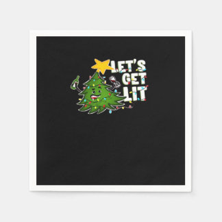 Let's Get Lit Tipsy Christmas Tree Classic Napkin