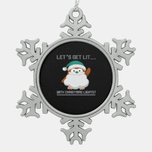 Let's Get Lit… With Christmas Lights! Christmas Cl Snowflake Pewter Christmas Ornament