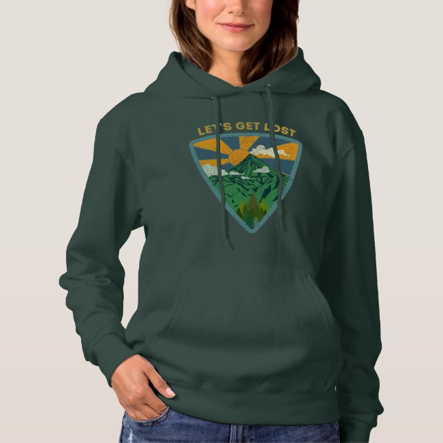 Let's get lost vintage hiking hoodie (Front)