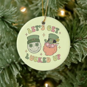 Let's Get Lucked Up Leprechaun Ceramic Tree Decoration