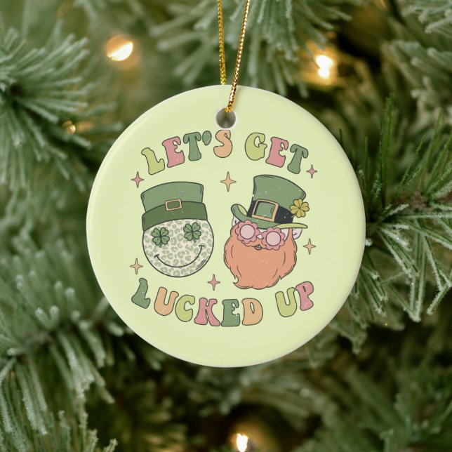 Let's Get Lucked Up Leprechaun Ceramic Tree Decoration (Tree)