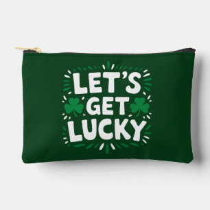 Let's Get Lucky Shamrock Funny St Patrick's Day Accessory Pouch