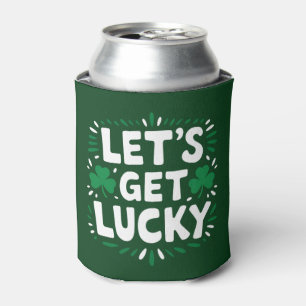Let's Get Lucky Shamrock Funny St Patrick's Day Can Cooler