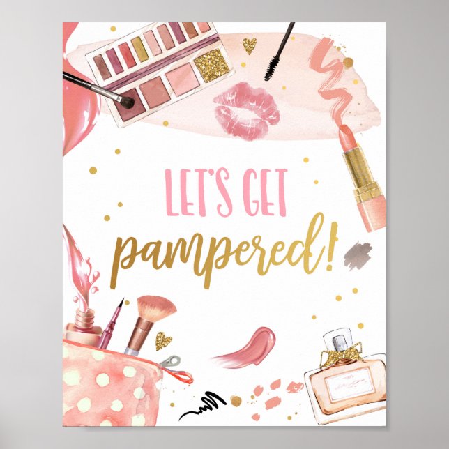 Let's Get Pampered Spa Party Makeup Glamour Girl Poster (Front)