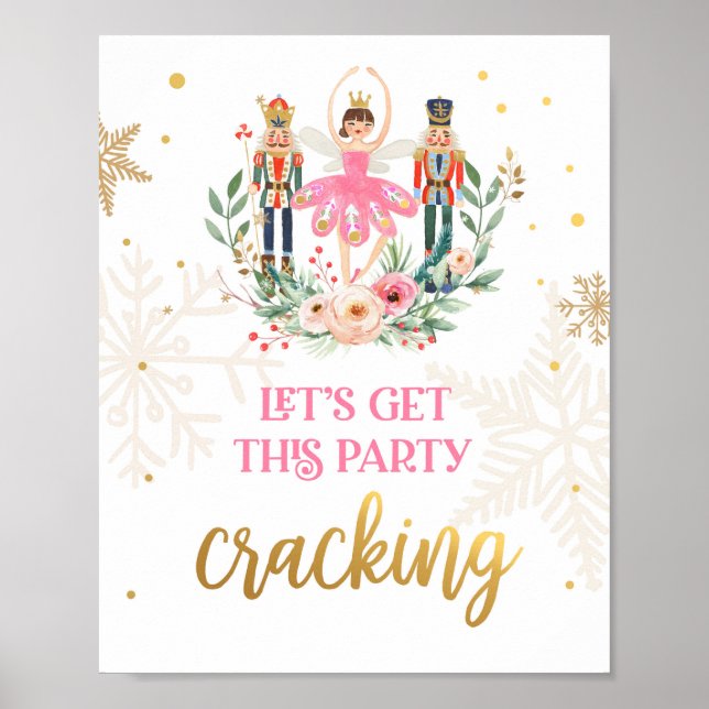 Let's Get Party Cracking Nutcracker Ballerina Girl Poster (Front)