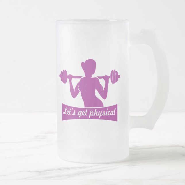 LET'S GET PHYSICAL FROSTED GLASS BEER MUG (Right)