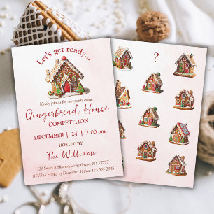 Let's Get Ready Gingerbread  House Competition  Invitation