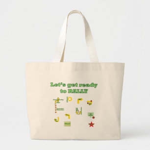 Let's Get Ready To Rally Large Tote Bag