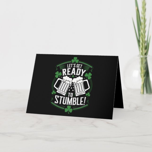 Lets Get Ready To Stumble Funny St Patrick's Day Thank You Card (Front)